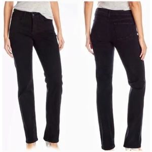 NYDJ Marilyn Straight Black High Rise Jeans Size 10